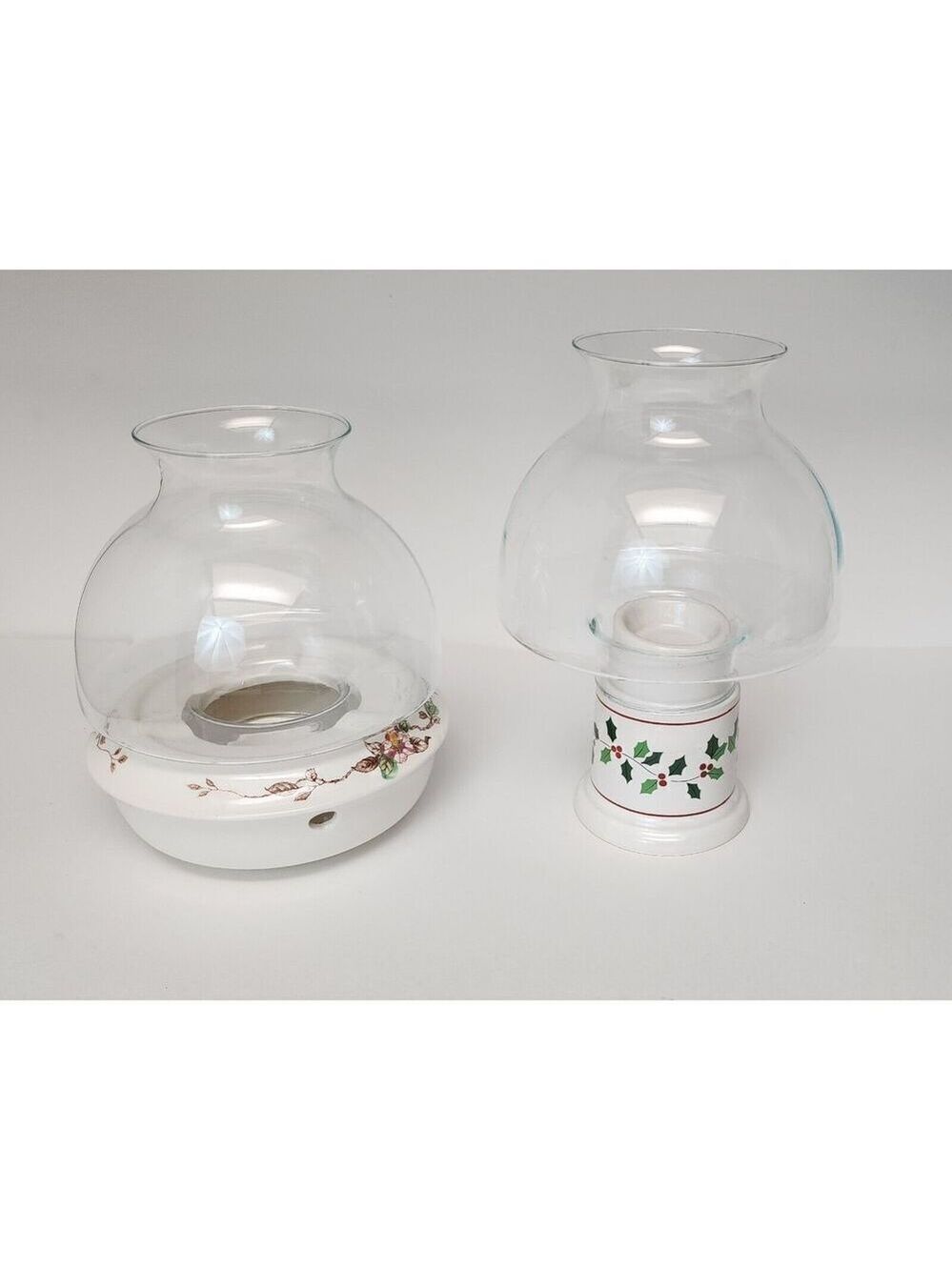 Vintage Hurricane Lamp Votive Tealight Candle Holder Glass Globe